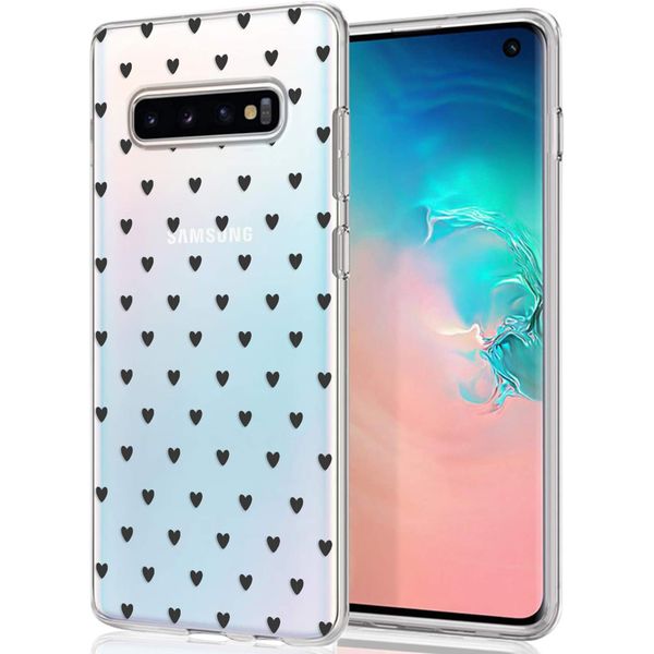 imoshion Design hoesje Samsung Galaxy S10 - Hartjes - Zwart