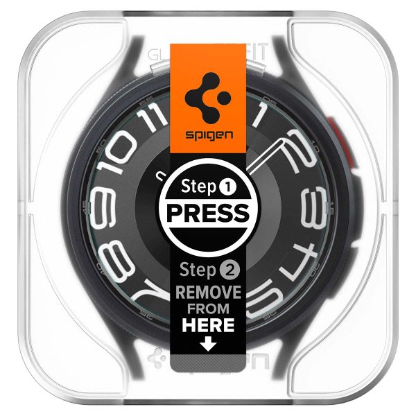 Spigen EZ FIT Glas.tR Screenprotector met applicator Samsung Galaxy Watch 6 Classic - 43 mm - Transparant