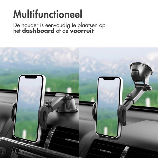 imoshion Telefoonhouder auto - Verstelbaar - Universeel - Carbon - Dashboard / Raam - Zwart