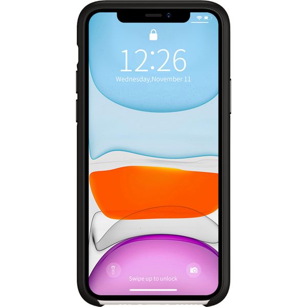 Valenta Luxe Leather Backcover iPhone 11 - Zwart