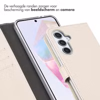 Selencia Echt Leren Bookcase Samsung Galaxy A35 - Greige