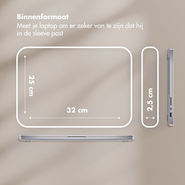 Selencia Teddy Laptop hoes 13-14 inch - Laptopsleeve - Sand