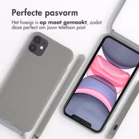imoshion Siliconen hoesje met koord iPhone 11 - Lichtgrijs