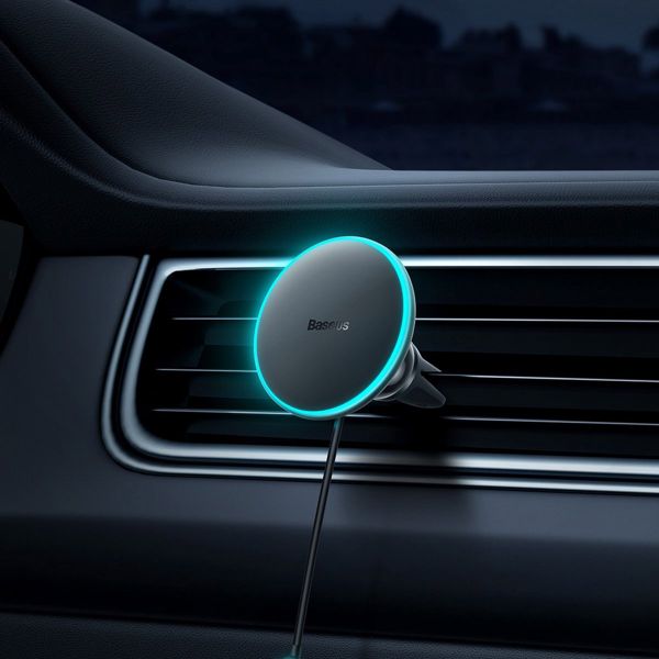 Baseus CW01 Magnetic Car mount - telefoonhouder auto - Ventilatierooster - Magnetisch en MagSafe - Draadloos opladen - Zwart 