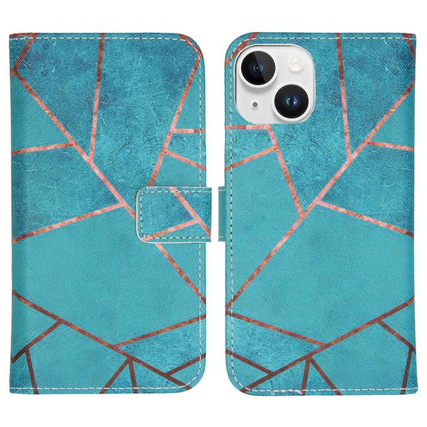 imoshion Design Softcase Bookcase iPhone 15 - Blue Graphic