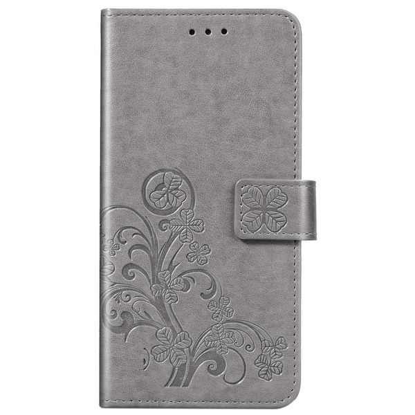 Klavertje Bloemen Bookcase Samsung Galaxy A41 - Grijs