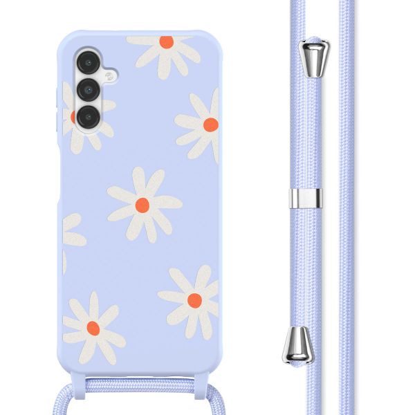 imoshion Siliconen design hoesje met koord Samsung Galaxy A14 (5G/4G) - Lila Flower Distance