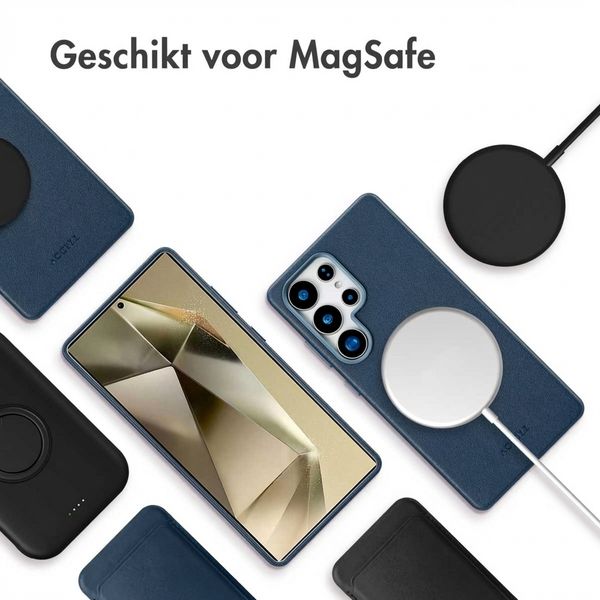 Accezz MagSafe Leather Backcover Samsung Galaxy S25 Ultra - Nightfall Blue