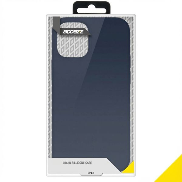 Accezz Liquid Silicone Backcover Apple iPhone 12 Mini - Donkerblauw