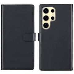 Selencia Echt Leren Bookcase Samsung Galaxy S25 Ultra - Zwart