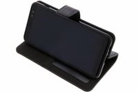 Luxe Lederen Bookcase Samsung Galaxy A8 (2018) - Zwart