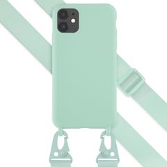 Selencia Siliconen hoesje met afneembaar koord Apple iPhone 11 - Turquoise