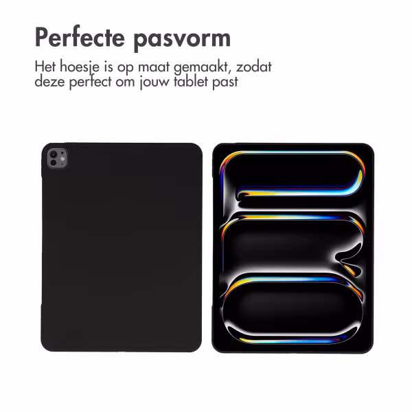Accezz Liquid Silicone Backcover met penhouder Apple iPad Pro 13 (2025) M5 / (2024) M4 - Zwart