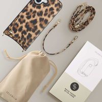 Selencia Nova Phone Case with Cord and Card Holder Apple iPhone 16 - Leopard