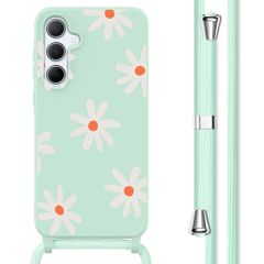 imoshion Siliconen design hoesje met koord Samsung Galaxy A55 - Green Flower Distance