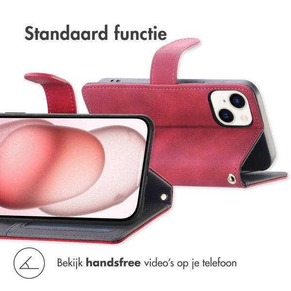 imoshion Bookcase met koord Apple iPhone 15 - Rood