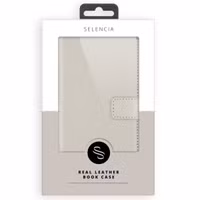 Selencia Echt Leren Bookcase Apple iPhone 15 - Greige