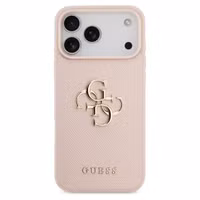 Guess Big 4G Logo Backcover Grained Apple iPhone 17 Pro - Roze