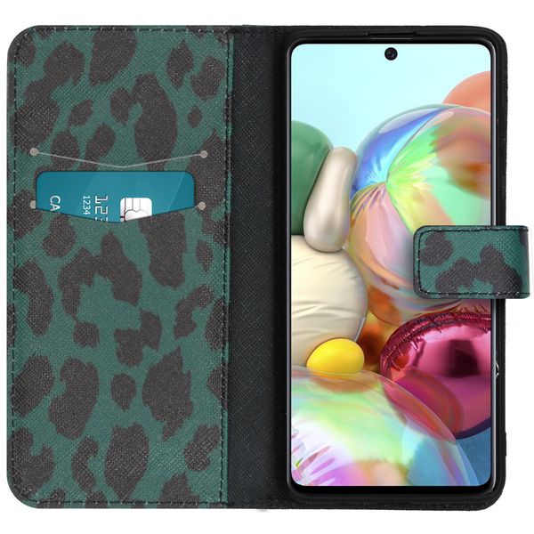 imoshion Design Softcase Bookcase Samsung Galaxy A71 - Green Leopard