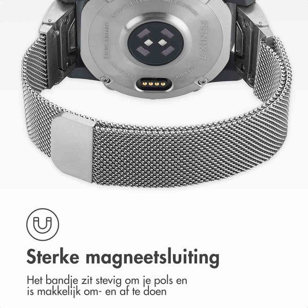 imoshion QuickFit® Milanees bandje  - Garmin 22 mm aansluiting - Maat L/XL - Zilver