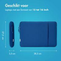 imoshion Laptop hoes 15-16 inch - Laptopsleeve met vak - Cobalt Blue