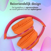 imoshion Draadloze Kinderkoptelefoon LED Light - Decibelbegrenzer - Met AUX kabel - Hot Pink / Apricot Orange Crush