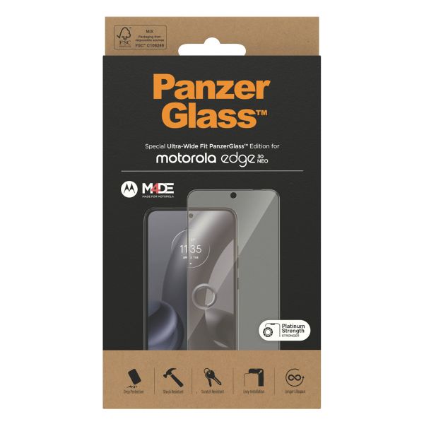 PanzerGlass Ultra-Wide Fit Anti-Bacterial Screenprotector Motorola Edge 30 Neo