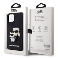 Karl Lagerfeld Karl & Choupette 3D Rubber Hardcase Backcover iPhone 15 - Zwart