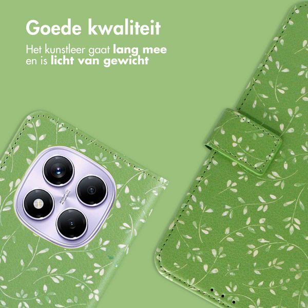 imoshion Design Bookcase Xiaomi Redmi Note 14 Pro (4G) - Green Flowers