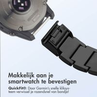 Accezz Mat Titanium bandje  - Garmin 22 mm aansluiting - Zwart