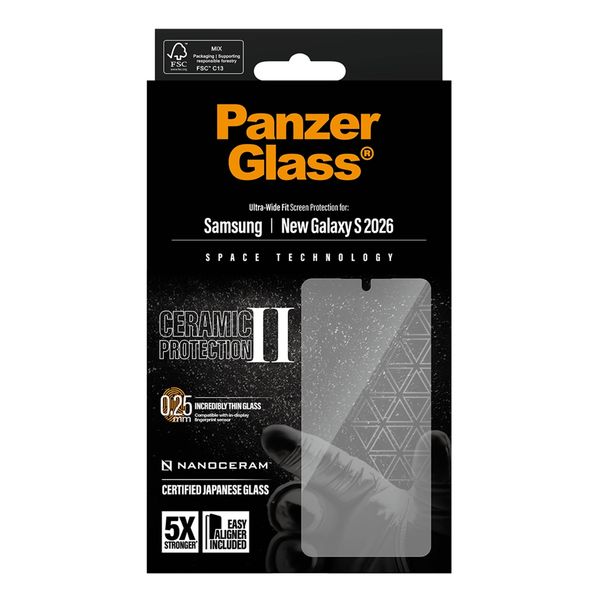 PanzerGlass Ceramic Screenprotector met applicator Samsung Galaxy S26