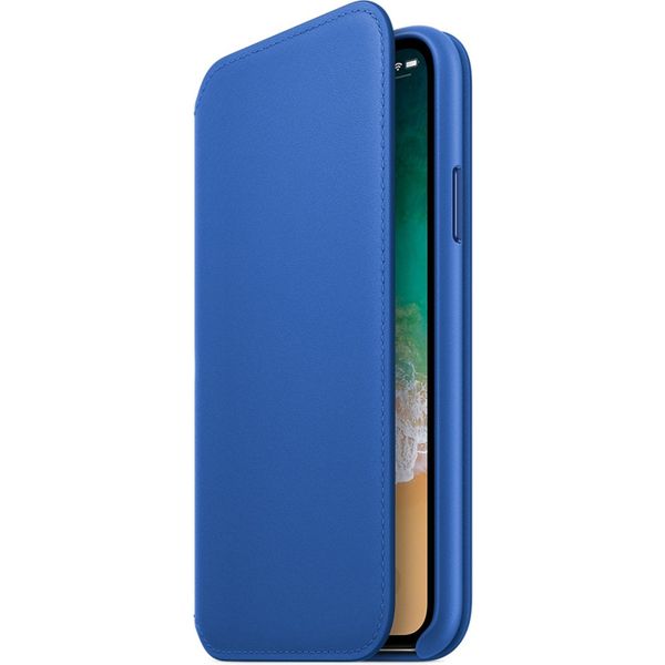 Apple Leather Folio Bookcase iPhone X / Xs - Electric Blue