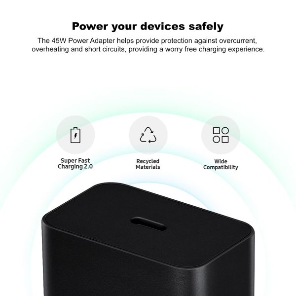 Samsung Originele Power Adapter met USB-C kabel - Oplader - USB-C aansluiting - Fast Charge - 45 Watt - 1,8 meter – Zwart