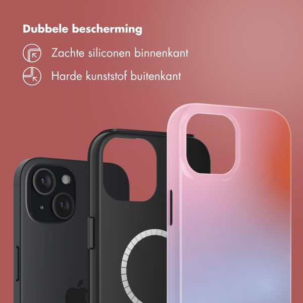 Selencia Vivid Backcover met MagSafe Apple iPhone 15 - Gradient Soft Blush