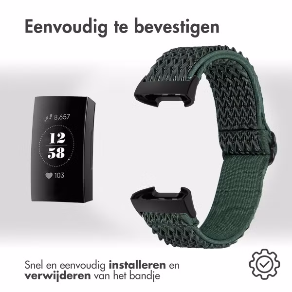 imoshion Elastisch nylonbandje Fitbit Charge 3 / 4 - Groen