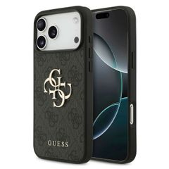 Guess 4G Metal Logo Backcover Apple iPhone 17 Pro Max - Zwart