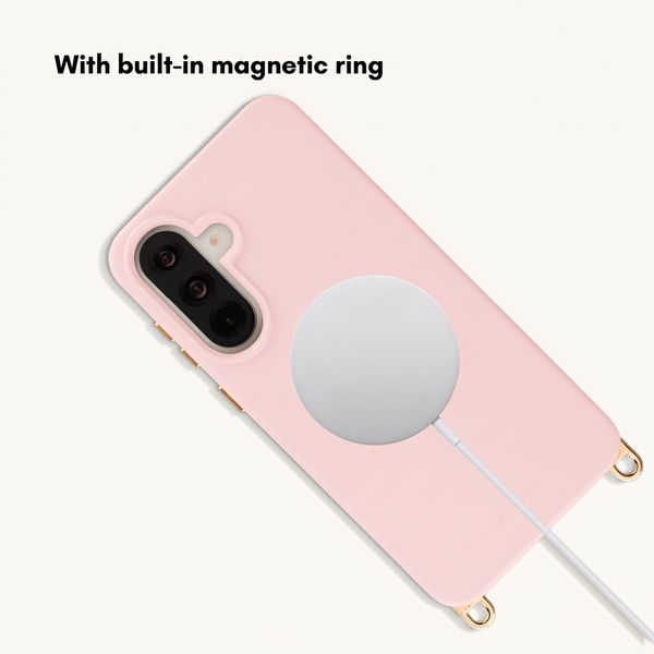 Selencia Rivièra MagSafe Case with detachable hooks Samsung Galaxy A36 / A56 - Sorbet Pink
