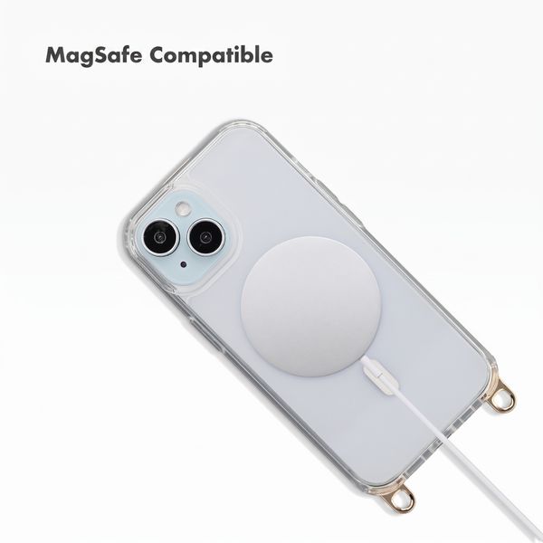 Selencia Rivièra MagSafe Back Cover with detachable hooks Apple iPhone 15 - Transparent