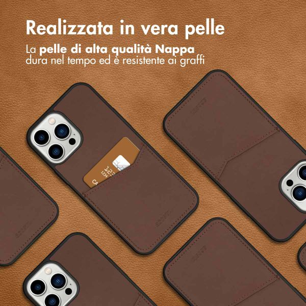 Accezz Premium Leather Card Slot Backcover Apple iPhone 13 Pro Max - Bruin