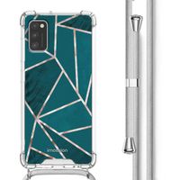 imoshion Design hoesje met koord Samsung Galaxy A41 - Petrol Green Graphic