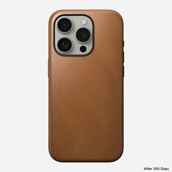 Nomad Modern Leather Case met MagSafe Apple iPhone 15 Pro - English Tan