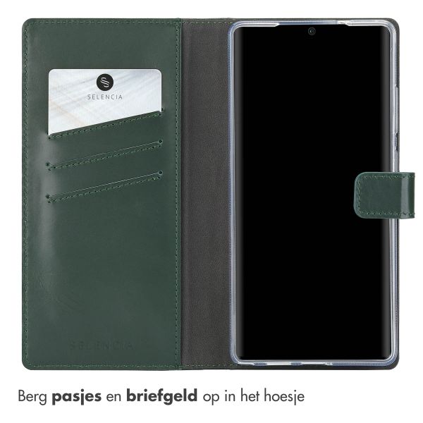 Selencia Echt Leren Bookcase Samsung Galaxy S25 Ultra - Groen