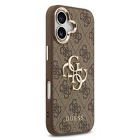 Guess 4G Metal Logo Backcover Apple iPhone 17 - Gold Edge - Brown