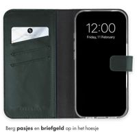 Selencia Echt Leren Bookcase Apple iPhone 18 Pro Max / 17 Pro Max - Groen