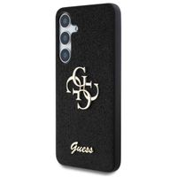 Guess 4G Metal Logo Glitter Backcover Samsung Galaxy S25 Plus - Zwart