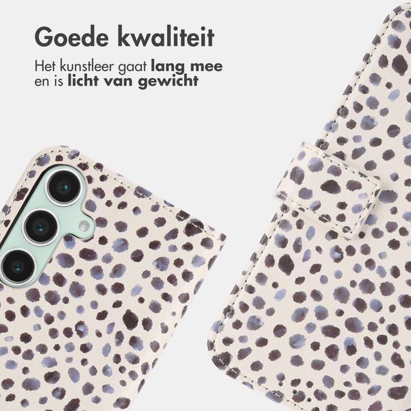 imoshion Design Bookcase Samsung Galaxy S25 - Black And White Dots