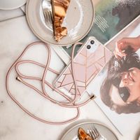 imoshion Design hoesje met koord Huawei P30 Lite - Grafisch Koper - Roze / Goud