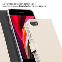 Selencia Echt Leren Bookcase Apple iPhone SE (2022 / 2020) / 8 / 7 - Greige