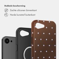 Selencia Vivid Backcover met MagSafe Apple iPhone 17e / 16e - Happy Dots Chocolate