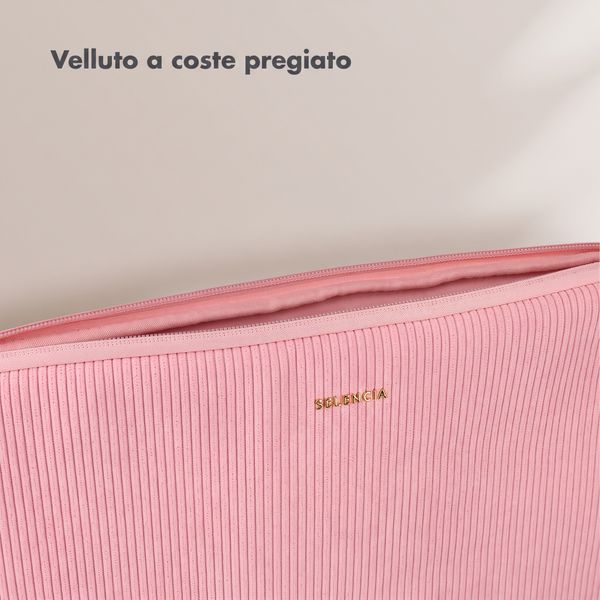 Selencia Corduroy Laptop hoes 15-16 inch - Laptopsleeve - Soft Blush